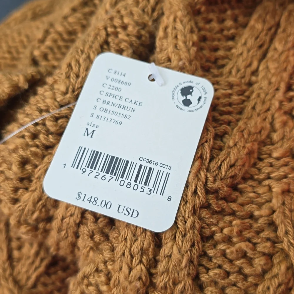 Nwt free people isla cable knit sweater in spice cake